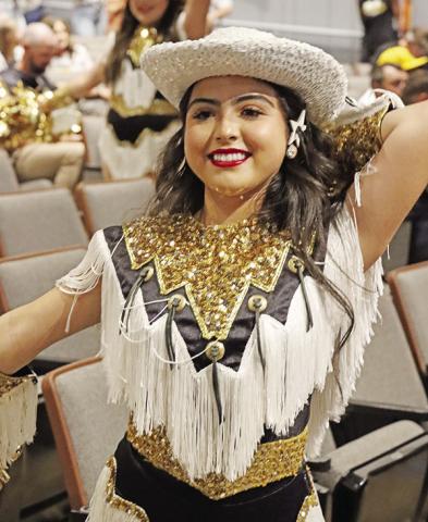 Tiger Doll, Valeria Vega, performs during the fight song in the auditorium. COURTESY PHOTO