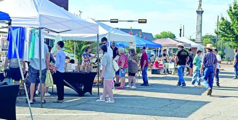 Mount Pleasant residents check out home goods of all kinds at the first Farmers Market of 2024 COURTESY PHOTO FROM CITY OF MOUNT PLEASANT