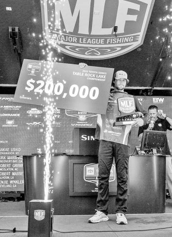 Montgomery bass pro Chad Mrazek, 23, topped 210 anglers from around the country to reel in the top prize in the Toyota Series Championship held recently Table Rock Lake in Missouri. (MLF Photo by Matt Brown)