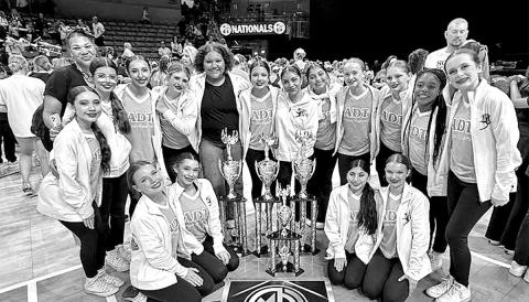 The Mount Pleasant Junior High Advanced Dance Team – Front Row (L to R) Ella Anderson, Malori Chism, Aileen Sorto, Aubree Hawkins; Back Row (L to R) Zaydee Banda, Coach Erica Davidson-Curley, Elizabeth Banda, Scottlyn Lee, Elyn Villa, Ariana Rivera, Ari Martinez, Kaycee Moran, Karli Lowry, Kaydi Rogers, Jaicee Amador, Sage Jordan COURTESY PHOTO
