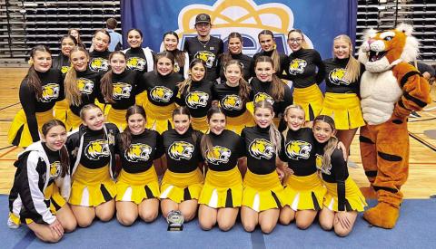 The Mount Pleasant High School Cheerleaders at the UCA Southwest Regional in San Antonio. COURTESY PHOTO