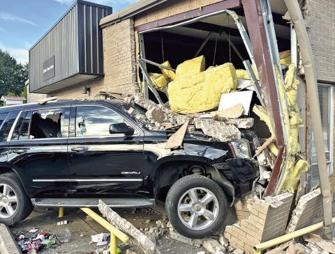 A vehicle crashed into Health and Human Services on Sept. 20 Photo courtesy of MPPD