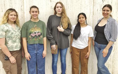Pictured: Avery Woods, Ariana Tagg, Isabel Tresidder, Rebeca Martinez, and Title V Director, Athena Hayes outside the LBJ Presidential Library in Austin. COURTESY PHOTO