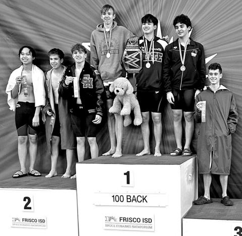 Maverick vonReyn competed at the 2025 Region 2-4A Championship Swim Meet this past weekend in Frisco, Texas. He placed 4th in the Boys 50 Yard Freestyle with a time of 24.88 and 4th in the Boys 100 Yard Backstroke with a personal best time of 1:02.48. COURTESY PHOTO