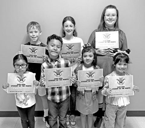 Left to Right: (Front Row) Ennovi Soto- Prek, Thiago Liera- 2nd Grade, Eleana Bautista- 1st grade, Esmeralda De Jesus- Kindergarten (Top Row) Jacob Hoffmann- 5th grade, Adelaide Bonney- 3rd grade, Chloe Keene- 4th grade. Courtesy Photo