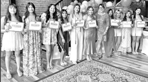 The 2025 MPHS licensed cosmetologists (L to R) Bryanna Nava, Jennifer Peña, Raquel Martinez, Yoselin Lopez, Vanessa Ramirez, Tania Rangel, Instructor Aleshia Rivera, Amy Carrillo, Perla Gaytan, Dori Macedo, Lesly Canada