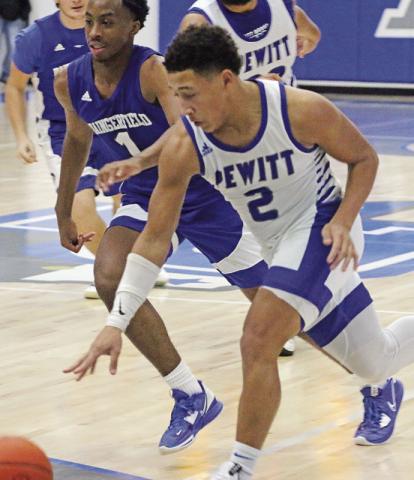 Pewitt’s Michkye Perry chases down a loose ball during Friday’s game. The Brahmas fell at home to Daingerfield, 74-52. TRIBUNE PHOTO / QUINTEN BOYD