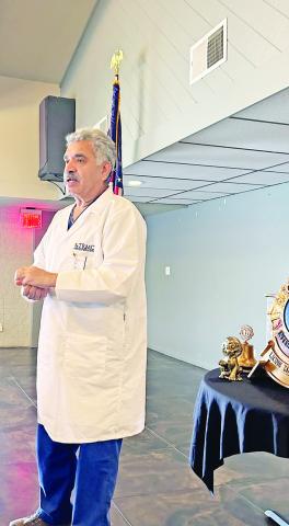 TRMC Oncologist Barjinder Singh visited the Lions Club Thursday, speaking about CancerCARE at Titus and the services they provide. TRIBUNE PHOTO / MIRANDA OGLESBY
