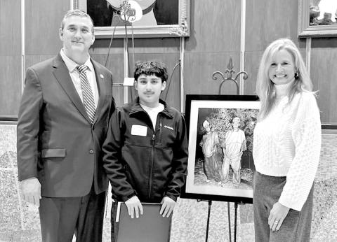 (L to R) Congressman Nathaniel Moran, Josue Vega, Tiffany Jehorek, Executive Director and Curator of Exhibitions for the Longview Museum of Fine Arts COURTESY PHOTO