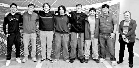 MPHS UIL Film semifinalists (L to R) Jesus Moreno, Tanner Marshall, Samuel Chappell, Frankie Rodriguez, Judson Colley, Christopher Sorto, David Cumpian, and Advisor, Gina Crouch COURTESY PHOTO