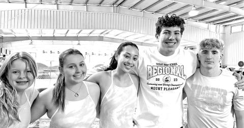 The MPHS Tiger Swim team (L to R) Emelia Ethridge, Kate Ball, Joseline Hernandez, Alessandro Greco, Cohen Gillean COURTESY PHOTO