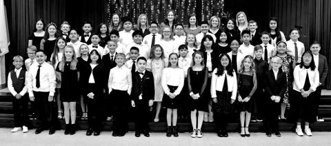 The new members of the Annie Sims Chapter of the National Elementary Honor Society. Courtesy Photo
