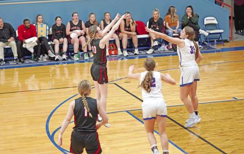 Keira Hawkins fires a shot during Friday’s game at Quitman. COURTESY PHOTOS