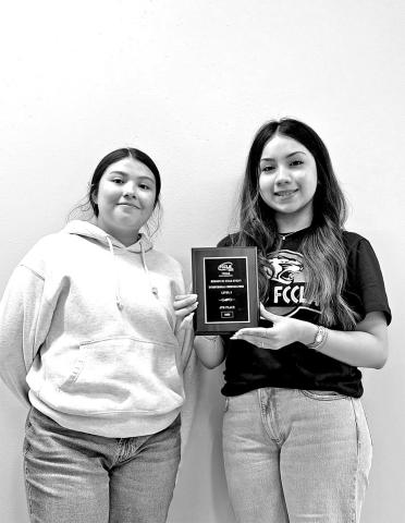Joselyne Sandoval (left) and Ashley Garcia qualified for State with their project in Interpersonal Communications