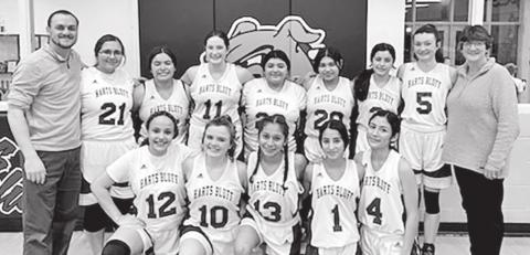 The 2022 Harts Bluff Ladydogs are Perla Solorio, Alexa Arzate, Bianca Aguillon, Anay Solorio, Kaitley Green, Paislee Marshall, Allie Mayfield, Lanyce Fulmore, Kimberly Gallegos, Chelby Mullins, Fernanda Melendez, Liz Campos, Riley Bragg, Marlee Cameron and Lili Calixto. The team’s head coach is Bryan Jones. COURTESY PHOTO