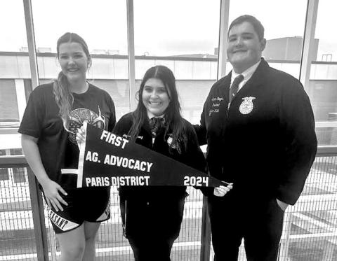 The Ag Advocacy team of (L to R) Karlee Rodgers, Jay’cee Alvarez, and Gunner Rodgers