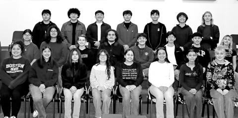 MPHS members of the All-Region Bands: First row (L to R) Ana’liece Guerrero, Monica Gutierrez, Jimena Aguado, Cindy Valle, Odalys Mejia, Sandy Farias, Nancy Gil, Evelyn Whisenhunt. Second row (L to R) Cielo Lopez, Joshua Pantoja, William Lashley, Jose Olivares, Isaac Jetton, Jesus Mata, Efrain Ramos, Makayla Mather. Third row (L to R) Aaron Robles, Dylan Cigarroa, Bruno DeLeon, Angel Farias, Bryan Garcia, Julian Chancellor, Dax Weatherly. Courtesy Photo